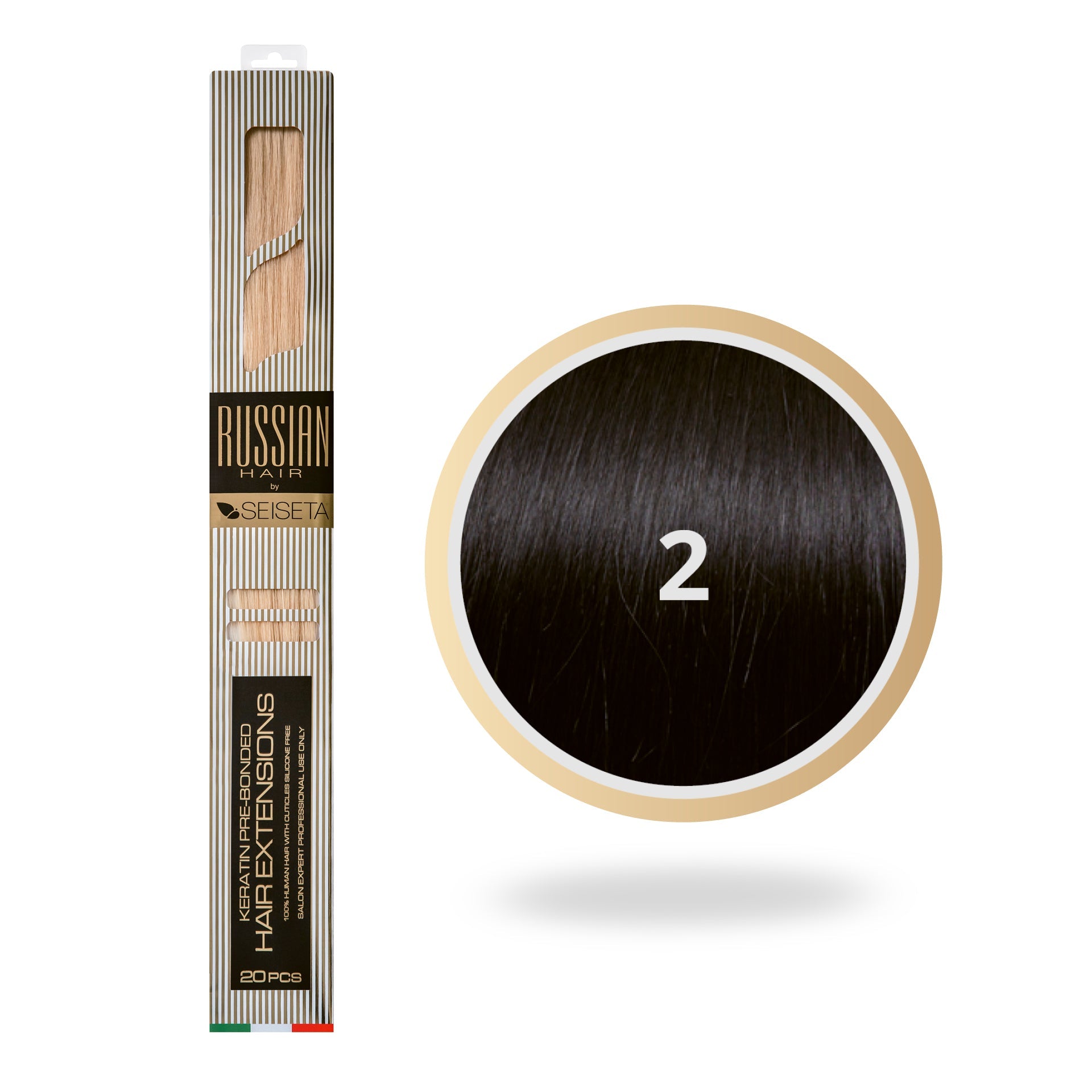 SEISETA - RUSSIAN HAIR KERATIN LINE 2/DONKERBRUIN 50-55 CM